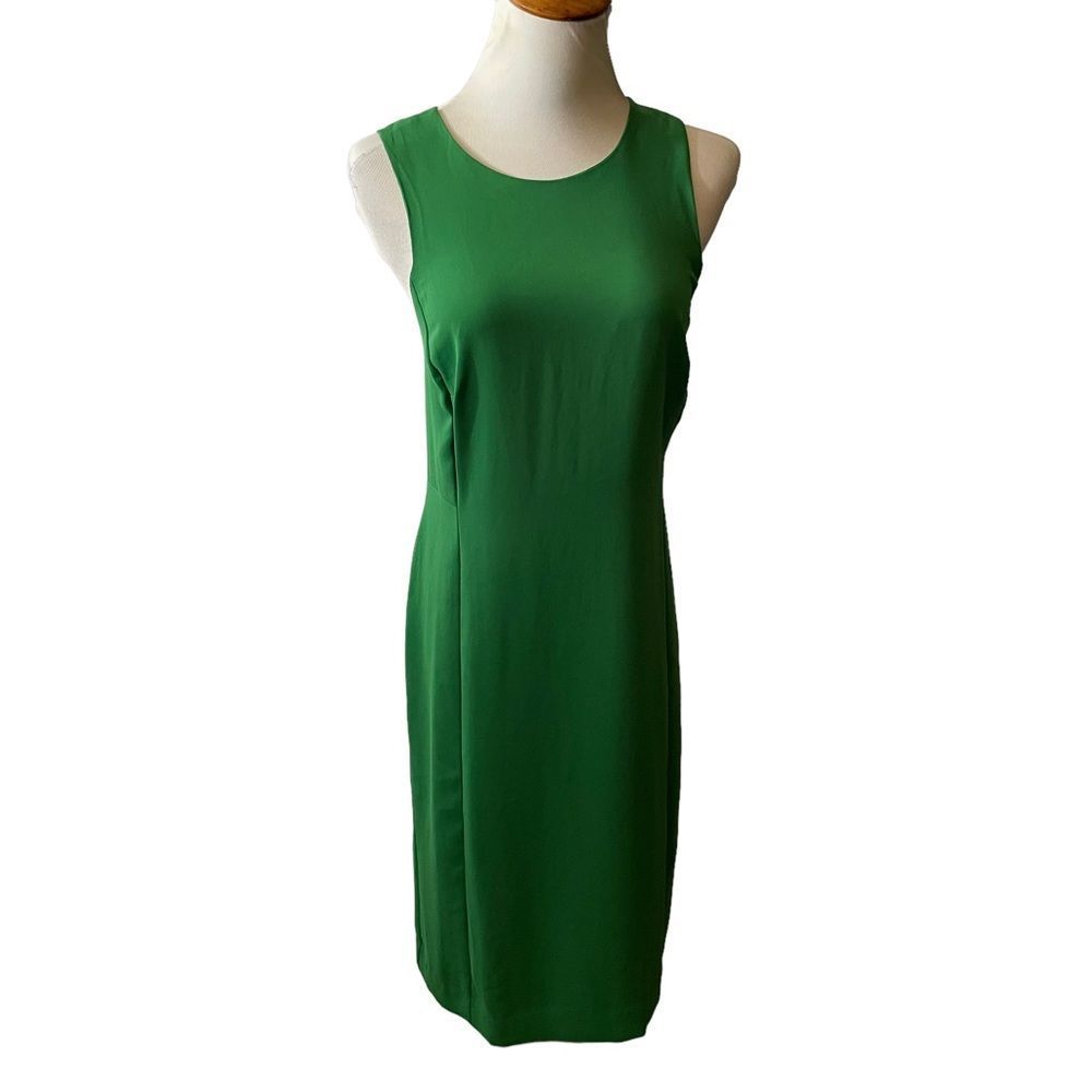 Ann Taylor Emerald Green Criss Cross Back Dress Size 6 NWT - Picture 2 of 7